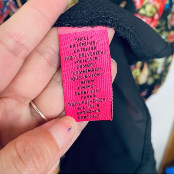 Betsey Johnson NEW Floral Tie Front Lace Peasant Sleeves Chiffon Mini Dress 2 - Picture 9 of 10